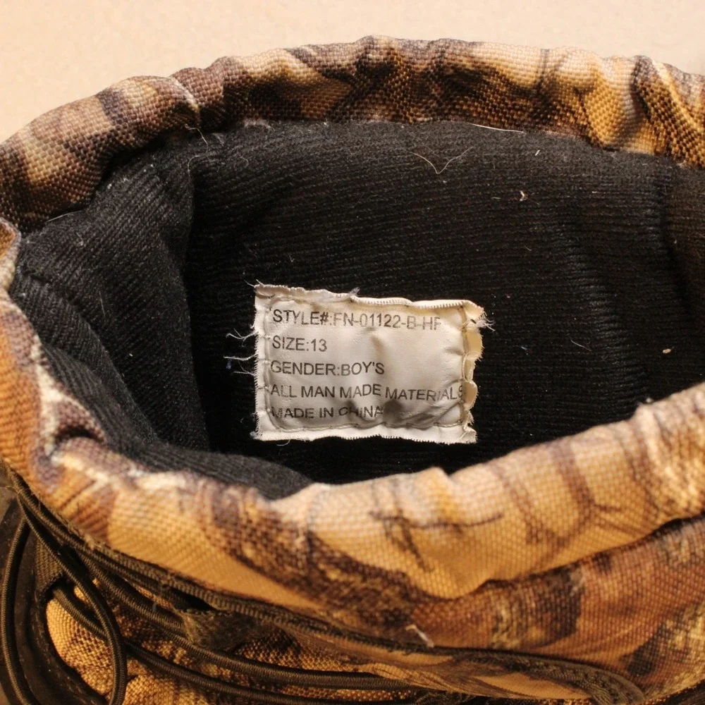 Tamarack Boys Youth 13 Realtree Camo Thermolite Duck Boots Winter Snow